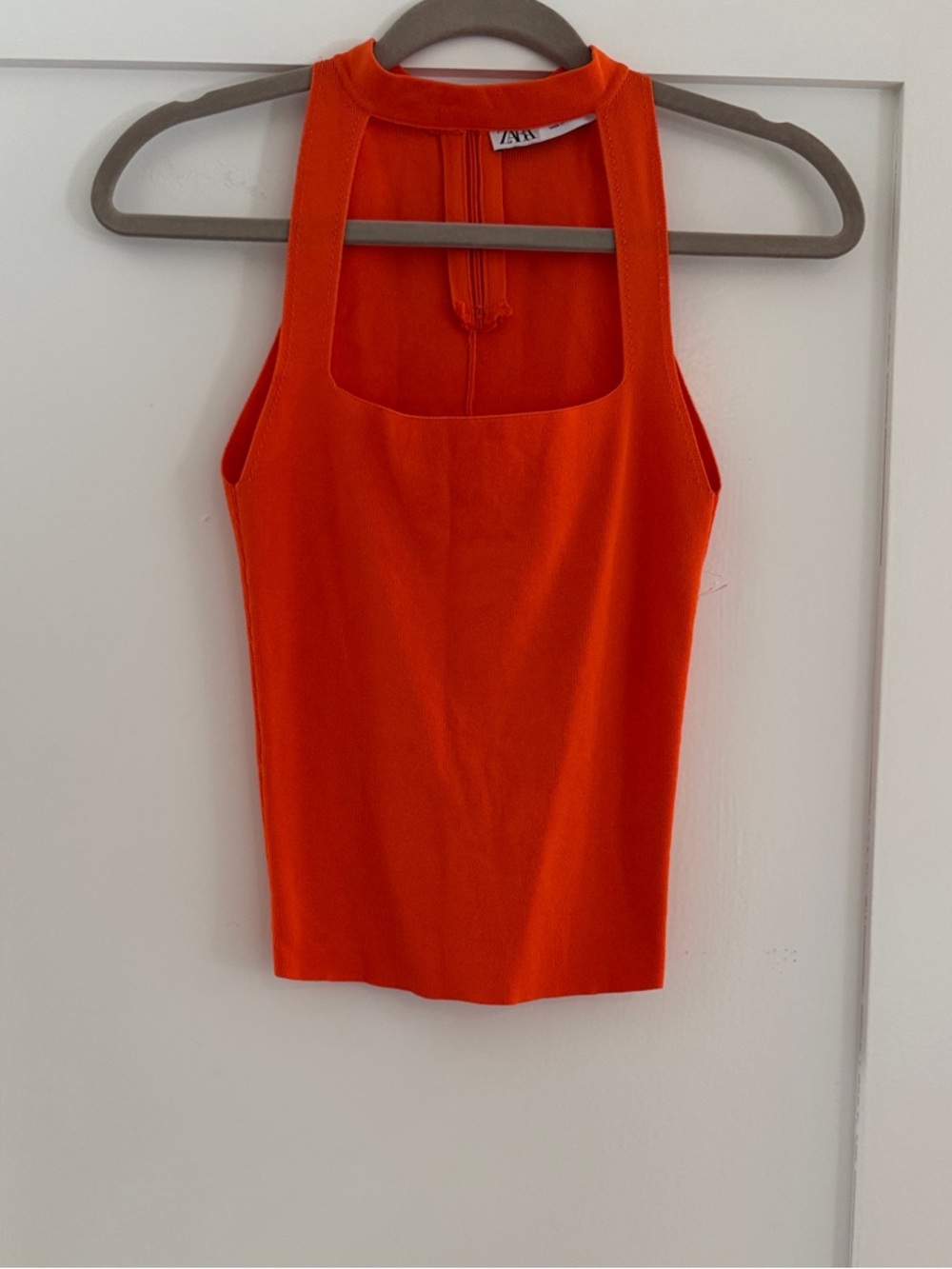 Zara Orange Top with Front Cut Out | Size Small